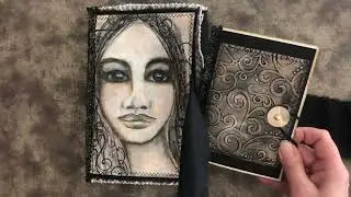Flip through softcover art / junk journal &ldquo;Face to Face&rdquo; (SOLD)