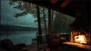Cozy Crackling Fireplace by a Rainy Balcony 🌧️🔥 &ndash; Warm Relaxing Music for Sleep & Calm
