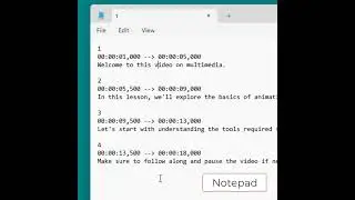 Notepad Creating SRT Subtitle File