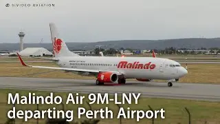 Malindo Air (9M-LNY) now (PK-LDP) departing Perth Airport on RW03 via Alpha 11.