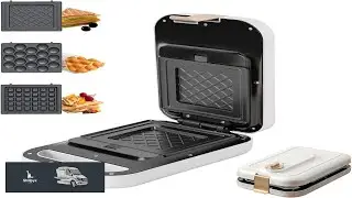 White 3 in 1 timing Sandwich Maker with Non Stick Plates Indicator Lights