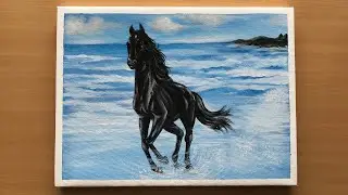 #75 Black Horse Painting realtime