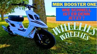 MBK BOOSTER ONE -Testride-Wheelies-Wie schnell ist er jetzt ? #sirkenny #tuning #cc
