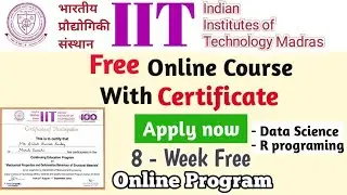 IIT MADRAS Free Online Course With Certificate | Specially For Engineering Students | R -Programing