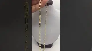 Paper Clip Solid 14K Gold Chain Necklace Men's Women's 3.5mm 16