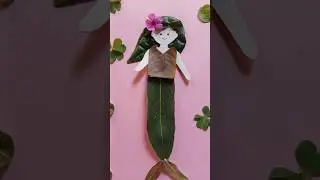 Easy Doll Leaf Art | Fall Leaf Craft Ideas | Leaf Art | #shorts #shortsfeed #short #viral