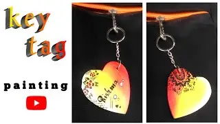 How to make a key tag / key tag painting / keychain hand craft / key tag hand craft / Art tutorial