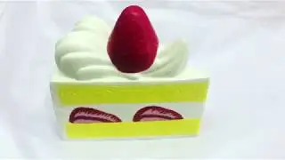 Kiibru jumbo slow rising strawberry 🍓 cake slice Squishy is so soft and slow rising.OMG!