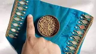 Trending And Elegant Mirror Aariwork Blouse Design|Embroidery Design|Maggamwork|Blouse Design|Blouse