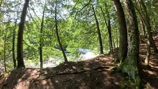 Hiking trail along Presque Isle River near Nawadaha Falls