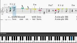 Two Worlds by Phil Collins - Easy piano tutorials with leadsheet and chords
