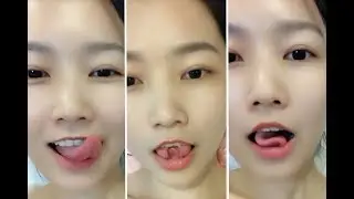 Chinese woman shows off tongue dance