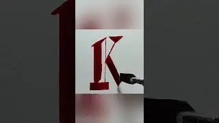 Letter K in stylish font part 12#gothiccalligraphy#calligraphymaster#youtubeshort#handwritingstyle