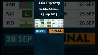 Asia Cup 2025 Full Schedule  Final #asiacup | Updated Time Table 23 Sep