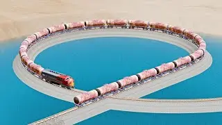 Trains vs Impossible Rail Tracks - Beamng Drive
