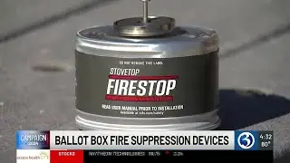 Ballot box fire suppression devices