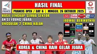 Hasil Final Prancis Open 2025 Hari Ini ~ UNGGULAN CHINA KALAH ~ KOREA JUARA ~ FAJAR/FIKRI vs KIM/SEO