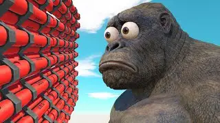 King Kong vs Epic TNT Wall - Animal Revolt Battle Simulator