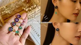 UV Resin Stud Earrings |  DIY UV Resin jewellery #diy #resinart #resinjewelry 