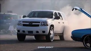 WhipAddict: Chevrolet Tahoe Burnout on DUB Floater 30s!! Midwest Fest!