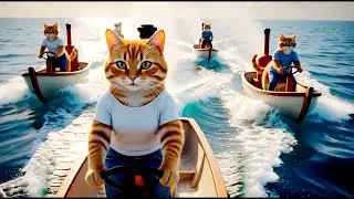 Mama Cats Trims Fur on the Farm and Makes Tiger Hat For Kittens🐯
