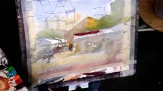 Cityscapes: Wet Streets and Reflections in Watercolor - Ron Stocke at Oil and Water Art Supply