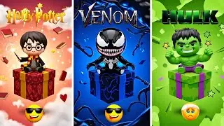 Choose Your Gift 🎁😍🤮 3 Gift box challenge | harry potter vs venom vs hulk | Que box