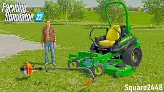 Airless Tires On Zero Turn?! + Weed Eating! (Mowing Lawns) | Lawn Care | FS22