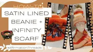 Satin lined beanie with infinity scarf on the Addi Express Circular knitting machine