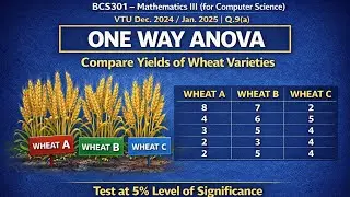One Way ANOVA Problem Solved | VTU BCS301 Q.9(a) | Wheat Yield Comparison