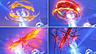 Анимация всех персонажей Elemental Burst Version 1.0 - 6.1 [Genshin Impact]