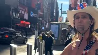 Naked man, Newyork, USA, Times square
