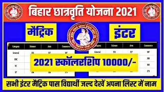 bihar scholarship cut off list जारी  2021 : NSP Scholarship Bihar Board Cut off List 2021 | NSP