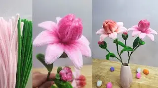 DIY flower | How to make flowers with chenille wire | Handmade gift idea by Sreyneang