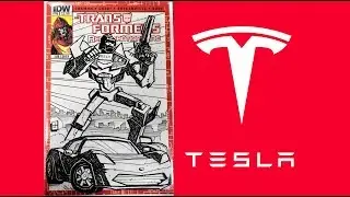 Sketch Covers With Josh Burcham | Transformers TESLA Roadster
