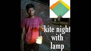 Kite flying night with candle Lamp.