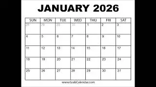 January 2026 Calendar Message to Everybody on YouTube