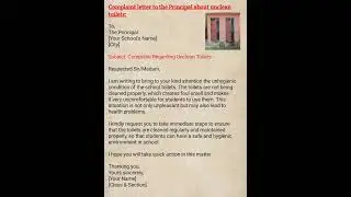 Complaint to Principal About Dirty School Toilets | School Hygiene Issues&rdquo; #shorts