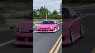 Pink S14 240sx Kouki drive by