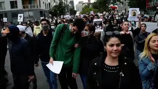 Montreal CBC Radio Canada Protest Against Iran's Islamic Regime After Death Of Mahsa Amini RME 0181