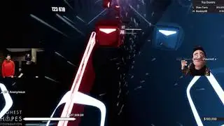 Brendon Urie playing Emperors New Clothes on Beat Saber