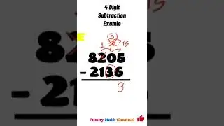 4 Digit Subtraction Example 4/ Numbers with Carrying / Math Exercise