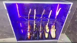 Guitar vault demo - 6, 8 and 10 guitar vaults. Velvet and lighting interior.