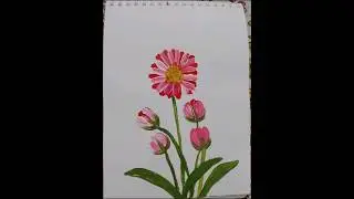 Simple flower painting #easyactivity #flowerpainting #acrylicpaintng #viralshort