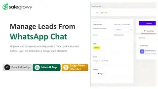 How to Manage Leads from WhatsApp Chat | Salegrowy #salegrowy #explainervideo ##whatsappbusinessapi