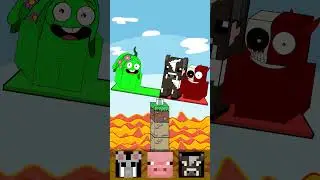 Майнкрафт Mob Match : Sprunki Incredibox . Перевешивание на качелях !