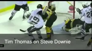 One of greatest all-time playoff saves-Tim Thomas on Steve Downie