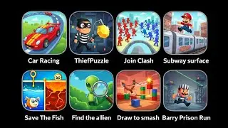 Poppy Playtime 4, Save The Fish, GTA Vice City, Draw to smash, mario run, Mario kart , Race Master