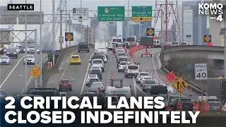 2 northbound lanes of SR 99 closed over First Avenue South Bridge until further notice
