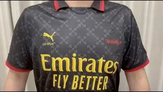 AC Milan X Off-White Fourth Jersey 24/25 &ndash; Black UNBOXING + REVIEW from Jerseysfc Soccer Shop
